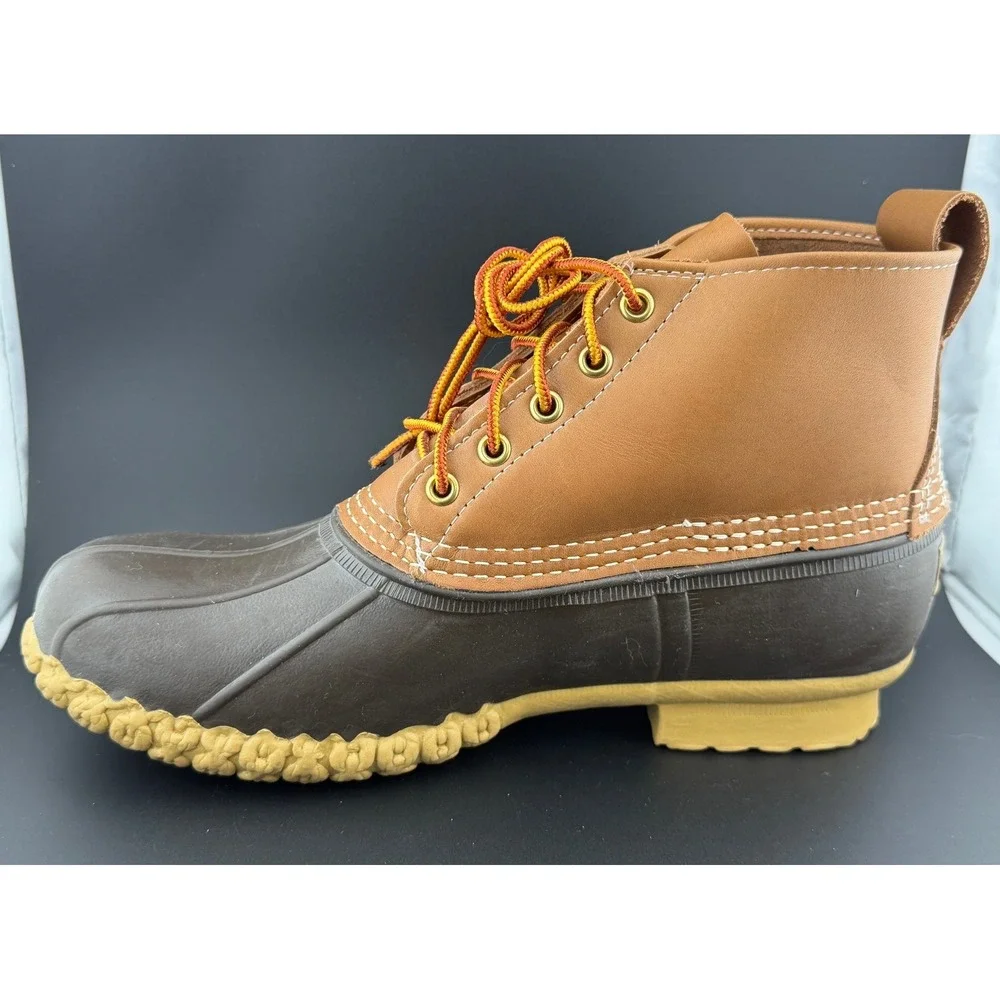 Bean Boots by LL Bean-Tan Brown, Waterproof Duck Boots, Mens 6 Inch, Size 9 Wide